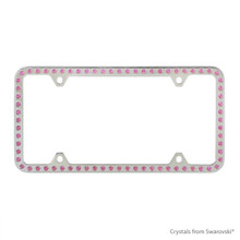 Premium Chrome Plated Zinc License Plate Frame Holder Embellished With Dazzling Crystals (LFZCY301-P-4H)