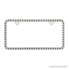 Premium Chrome Plated Zinc License Plate Frame Holder Embellished With Dazzling Crystals (LFZCY301-SB-2H)