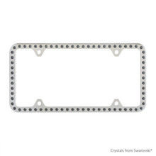 Premium Chrome Plated Zinc License Plate Frame Holder Embellished With Dazzling Crystals (LFZCY301-SB-4H)