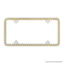 Premium Chrome Plated Zinc License Plate Frame Holder Embellished With Dazzling Crystals (LFZCY301-Y-4H)