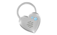 Chrome Heart Shape Key Chain Embellished With Dazzling Crystals