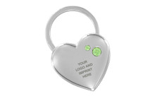 Chrome Heart Shape Key Chain Embellished With Swarovski Crystals (KCYH-G300)