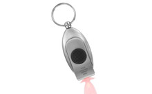 Lighted Metal Laser Style Key Chain With Red Light