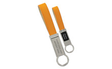 Orange Genuine Leather / Nickel Plating Metal Keyholder Withphoto Frame In Black Gift Box