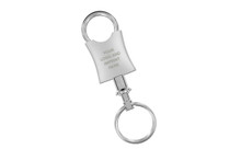 Satin Silver Pull-A-Part 'W' Shape Key Chain In Black Gift Box