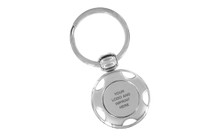 Chrome Plated Wheel With 1/2 Moon Cut-Out & Insert Key Chain
