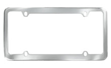 Chrome Plated Brass Plain License Plate Frame With Medium Rim 4 Hole
