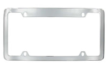 Chrome Plated Solid Brass 4 Open Corners Frame With Tall Top & Narrow Bottom Rims 4 Hole