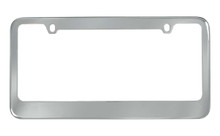 Chrome Plated Steel License Plate Frame Med Size Top Rim 2 Hole