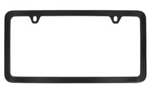 Black Powder Coated Thin Rim Solid Brass License Plate Frame 2 Hole