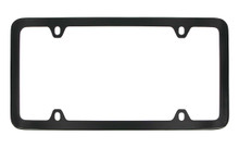 Black Powder Coated Thin Rim Solid Brass License Plate Frame 4 Hole