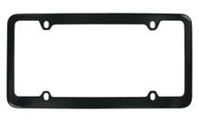Black Coated Solid Brass Plain License Plate Frame With Tob & Bottom Medium Rim 4 Hole