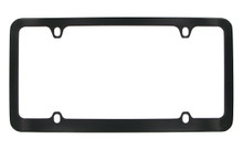Black Coated Solid Brass Plain License Plate Frame With Tob & Bottom Medium Rim 4 Hole (LF527-4H)