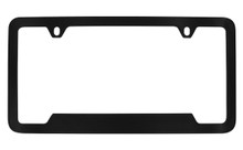 Black Powder Coated Solid Brass License Plate Frame 2 Hole