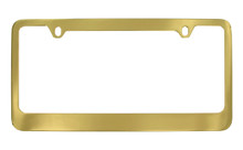 Gold Plated Solid Brass License Plate Frame Medium Rim 2 Hole