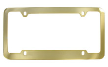 Gold Plated Solid Brass Wide & Wide Rim With 4 Hole License Plate Frame 4 Hole