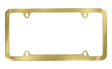 Gold Plated Solid Brass License Plate Frame 4 Hole