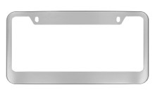 Chrome Plated With Red Inside Thin Top Plastic License Plate Frame 2 Hole