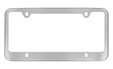 Chrome Plated With Red Inside Thin Top Plastic License Plate Frame 4 Hole