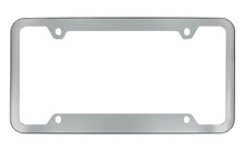 Satin Chrome Coated Medium Top & Wide Bottom Open Corners Plastic Frame With Black Color Inside 4 Hole