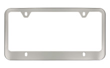 Chrome Plated With Black Inside Thin Top Plastic License Plate Frame 4 Hole