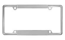 Chrome Plated Medium Top & Wide Bottom Nameplate Series With 4 Open Corners Zinc License Plate Frame 4 Hole