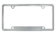 Chrome Plated Zinc License Plate Frame With Insert Area On The Bottom Only 4 Hole