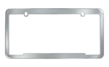 Chrome Plated Zinc Medium Top & Bottom With Narrow Corners License Plate Frame 2 Hole