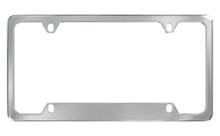 Chrome Plated Zinc Thin Top & Wide Bottom With Narrow Corners License Plate Frame 4 Hole