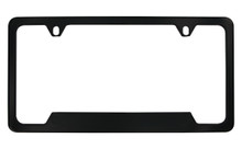 Black Coated Zinc Thin Top & Wide Bottom With Narrow Corners License Plate Frame 2 Hole