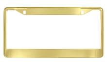 Imitation Gold Plated Zinc Die Cast Dual Rim Recess License Plate Frame With Rear Clips 2 Hole