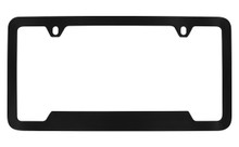 Black Coated Zinc Thin Top & Wide Bottom With Narrow Corners License Plate Frame 2 Hole (LFZN578-2H-UF)