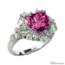 Ring(Size 6, 7, 8) Made With Dazzling Crystals Heart 1 Pink