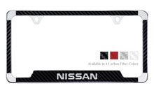 Nissan License Plate Frame With Carbon Fiber Vinyl Insert