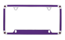 Purple Carbon Fiber Vinyl Inlay License Plate Frame Embellished With Dazzling® Crystals
