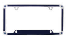 Blue Brush Vinyl Inlay License Plate Frame Embellished With Dazzling® Crystals