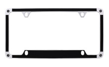 Satin Metallic Black Textured Vinyl Inlay License Plate Frame Embellished With Dazzling® Crystals