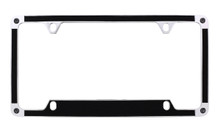 Black Brush Textured Vinyl Inlay License Plate Frame Embellished With Dazzling® Crystals