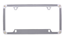 Satin Silver Textured Vinyl Inlay License Plate Frame Embellished With Dazzling® Crystals