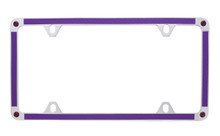 Purple Carbon Fiber Vinyl Inlay Thin Rim License Plate Frame Embellished With Dazzling® Crystals