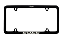 Ford Black Powder Coated Zinc License Plate Frame With Logo And Edge Imprint In White