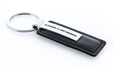 Black Leather Keychain with Laser Engraved Challenger Imprint