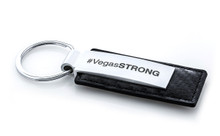VegasSTRONG Simulated Carbon Fiber Leather Keychain Key Ring