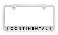 Lincoln Continental metal license frame with logo & wordmark.