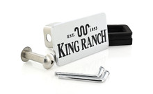 King Ranch est. 1853 Wordmark Chrome Plated Trailer Hitch Cover Plug (2 inch Post)