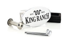 Oval King Ranch est. 1853 Chrome Plated Trailer Hitch Cover Plug (2 inch Post)