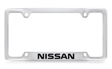 Nissan Logo chrome plated License Plate Frame - Notch Bottom Frame