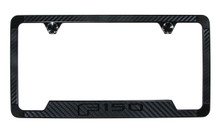 Ford F 150 Carbon Fiber Vinyl Inlay License Frame with Black Exposed Ford Wordmark