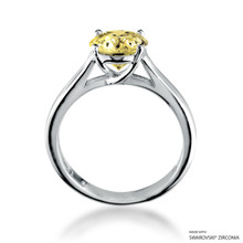 Eternity Love 2 Carat Fancy Yellow Solitaire Ring Made With Dazzling Crystals