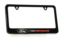 Ford Performance wordmark Black Coated Zinc Metal License Plate Frame Holder wide Bottom  2 Hole